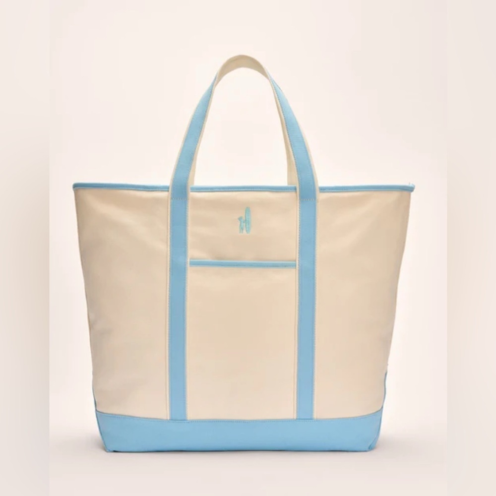 Johnnie-O Color Block Canvas Tote Bag – “Breeze” Color NWT